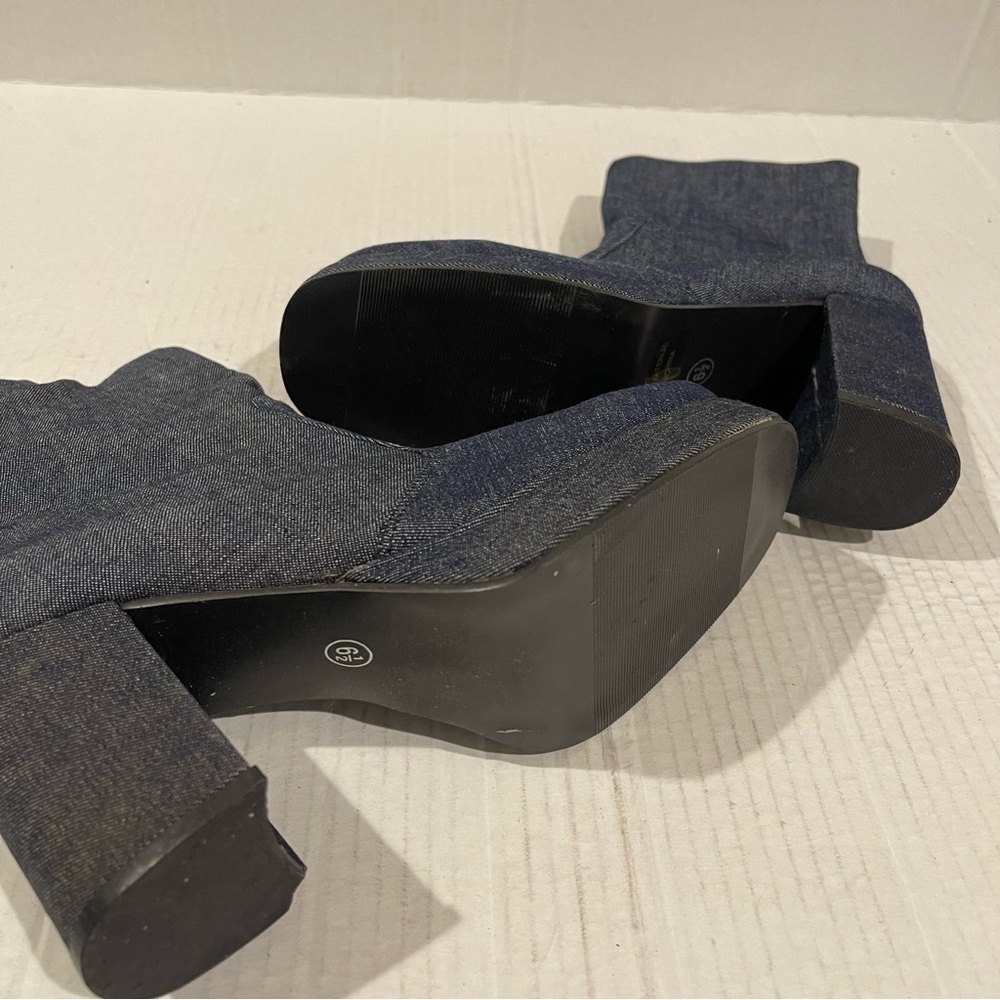 Women’s Vacation Retro Blue Denim Platform Boots Size 6.5 US! - Picture 6 of 8